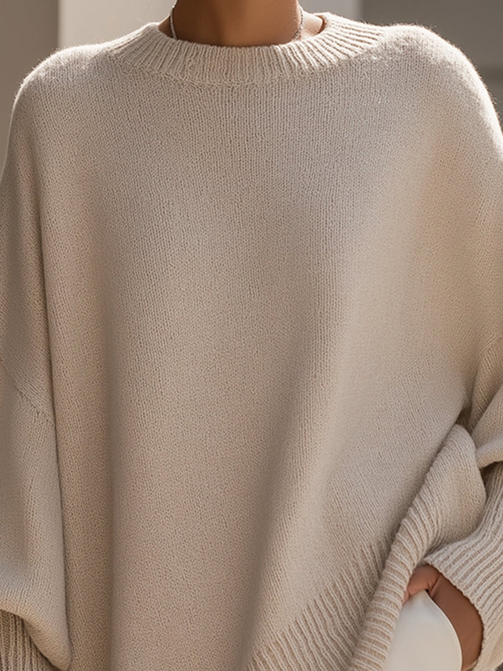 Jennifer | Oversized Sweater with Draping and Wide Neckline