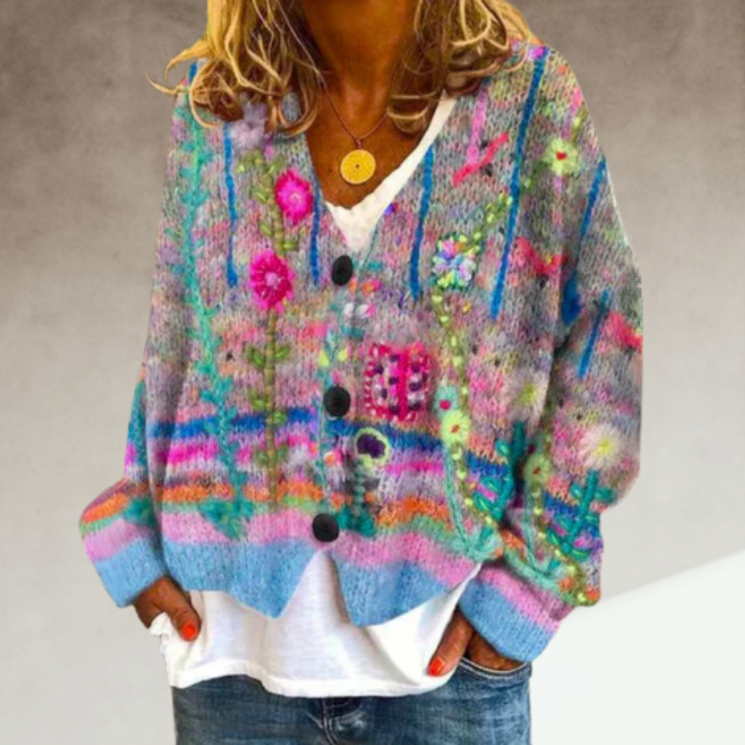 Audrey | Artful Floral Cardigan