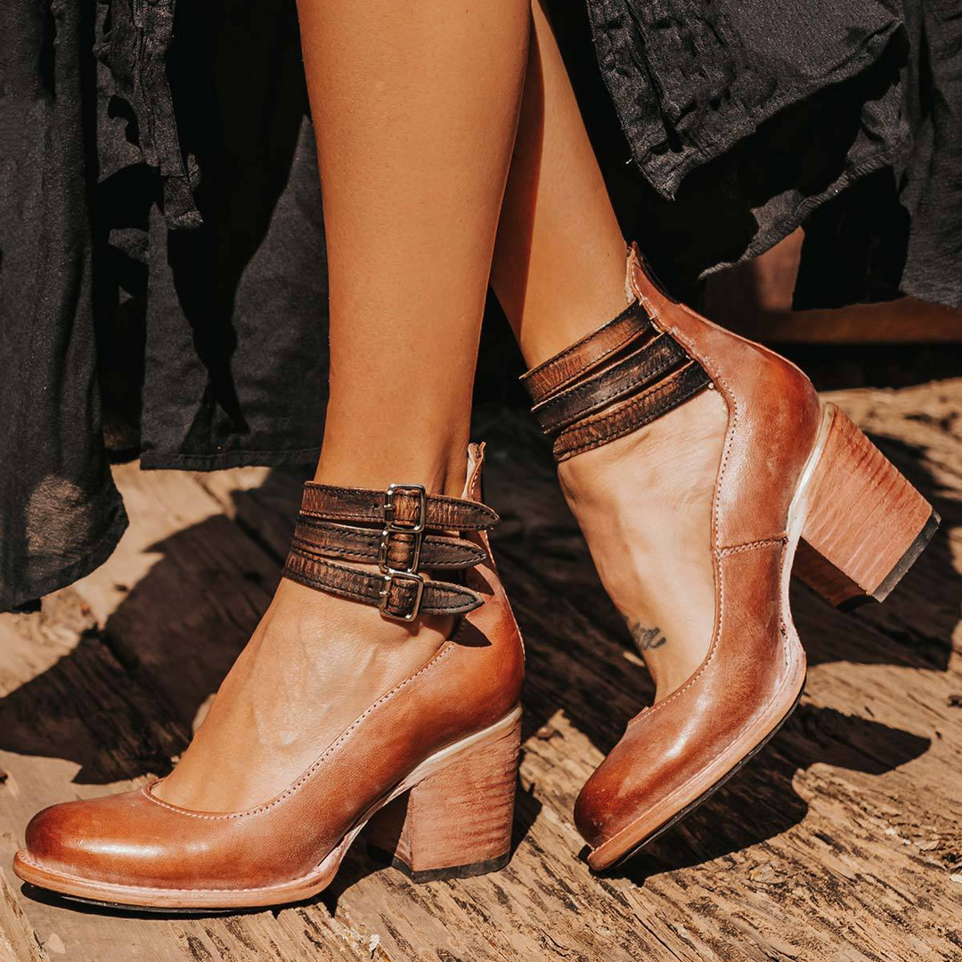 Charlotte | Buckle Block Heels