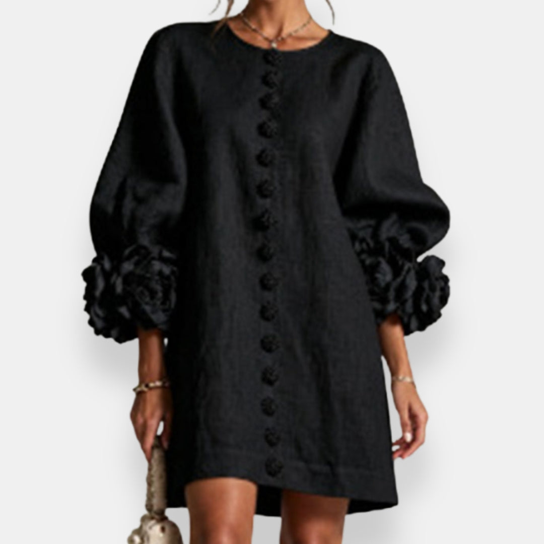 Karen | 3D Flower Button Dress