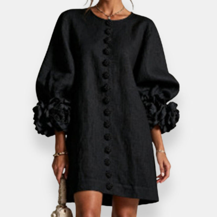 Karen | 3D Flower Button Dress