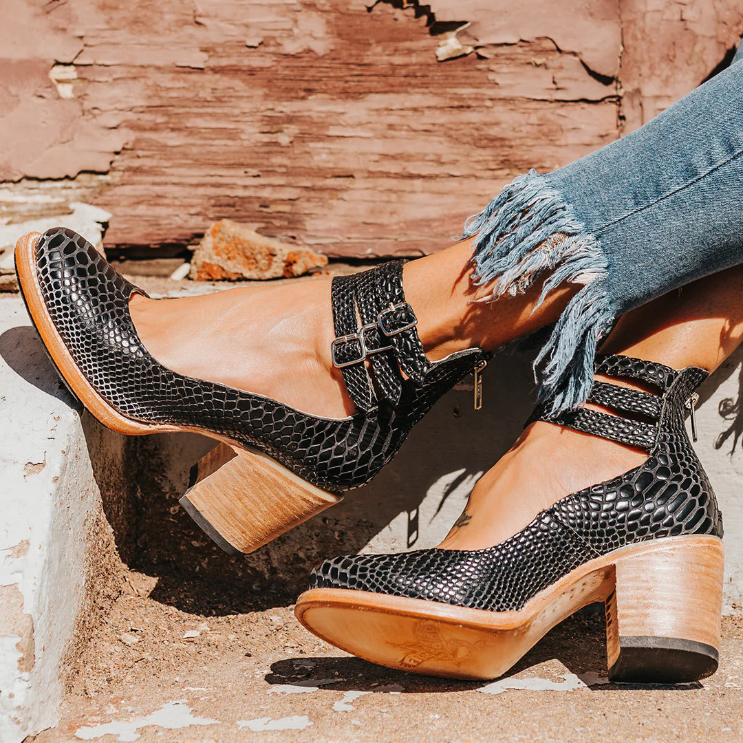 Charlotte | Buckle Block Heels