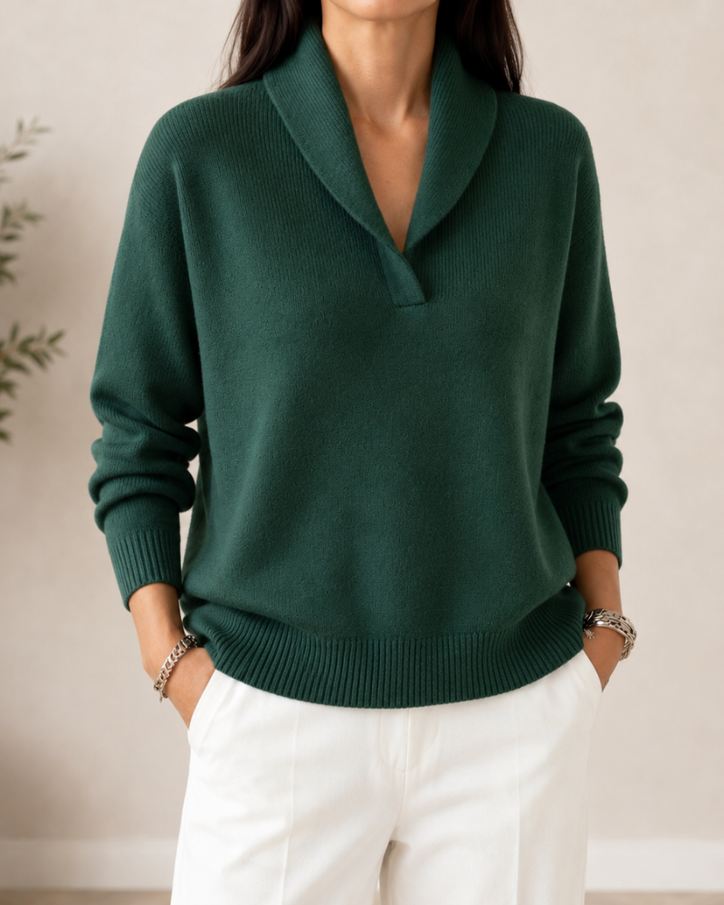 Marlene | Shawl Collar Knit Sweater