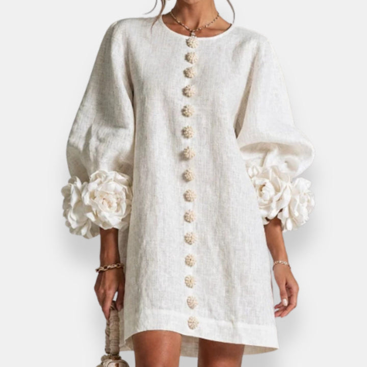 Karen | 3D Flower Button Dress