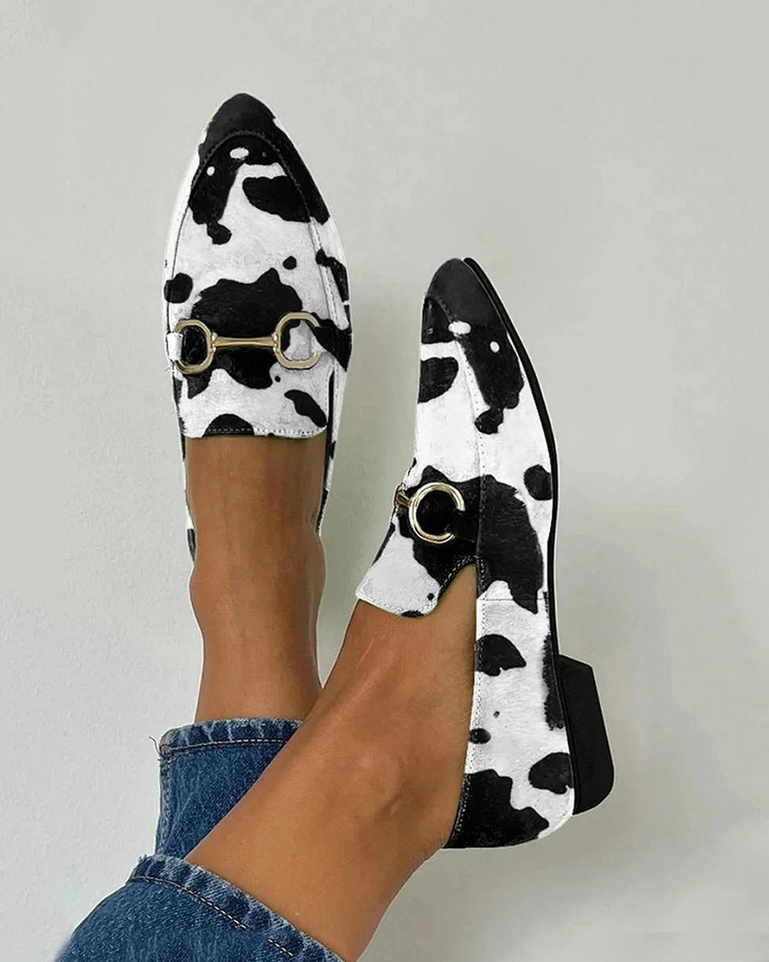 Clementine | Printed Buckle Loafers