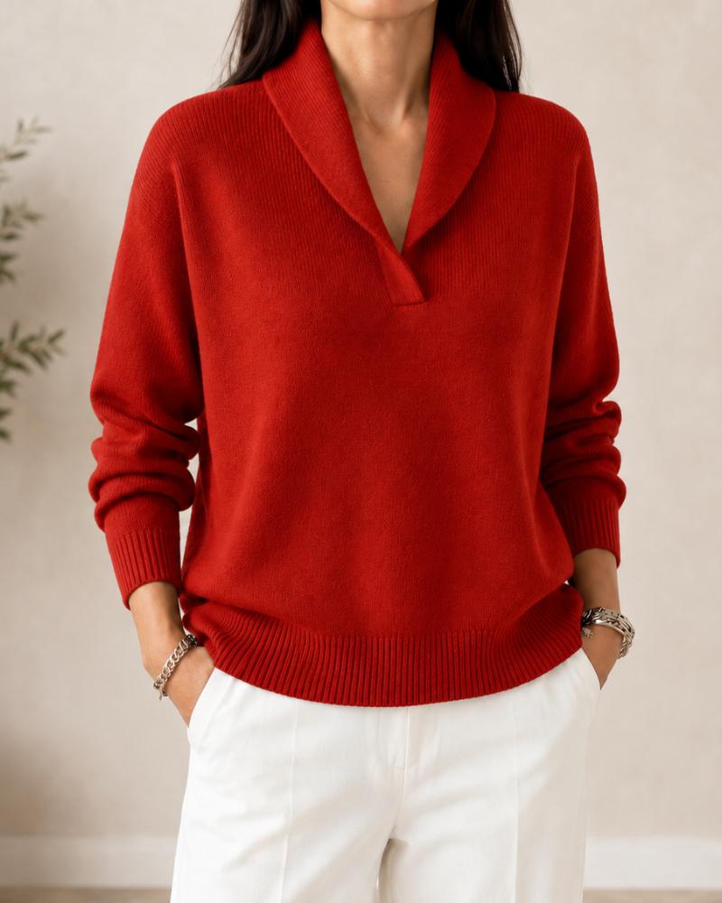 Marlene | Shawl Collar Knit Sweater