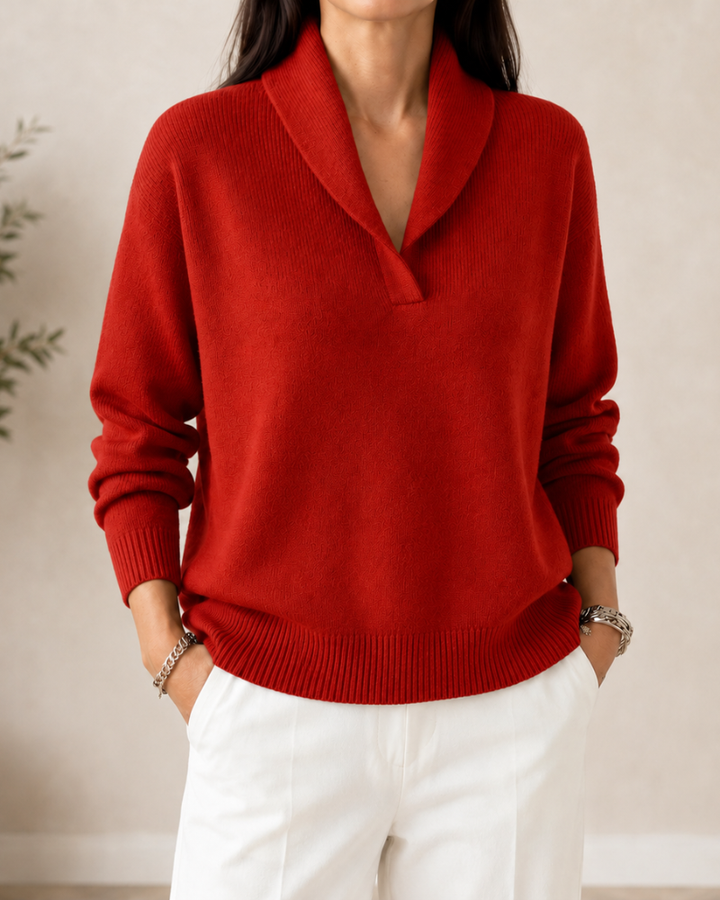 Marlene | Shawl Collar Knit Sweater