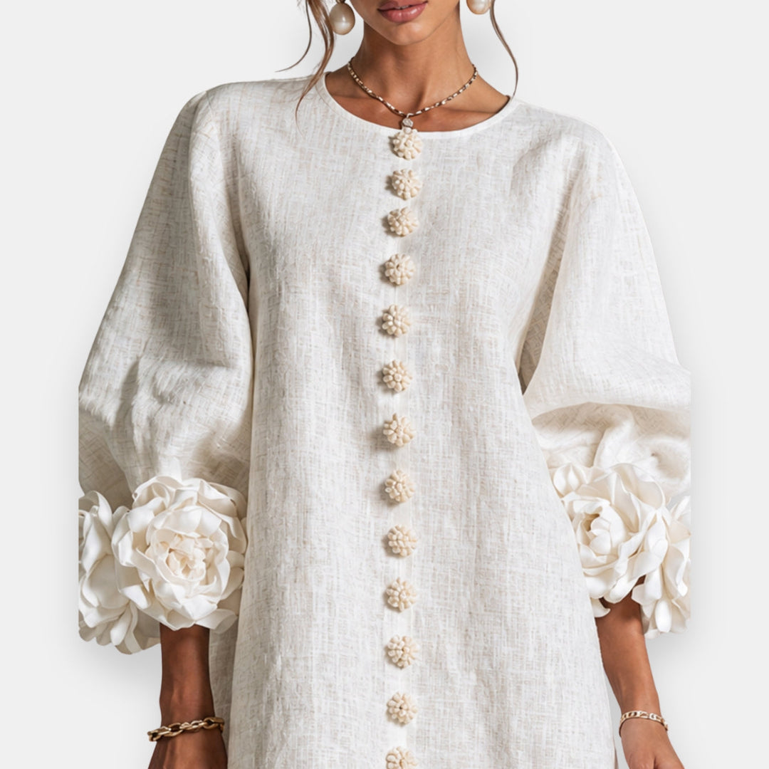Karen | 3D Flower Button Dress
