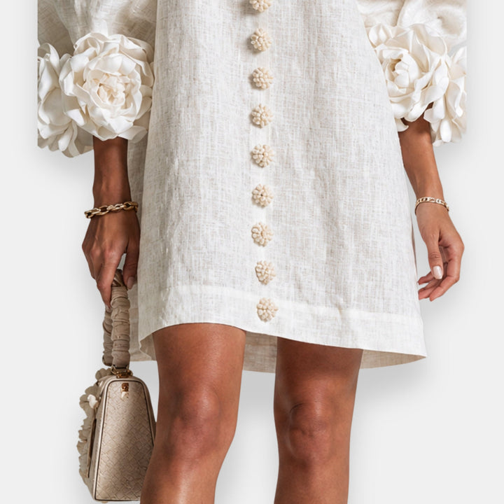 Karen | 3D Flower Button Dress