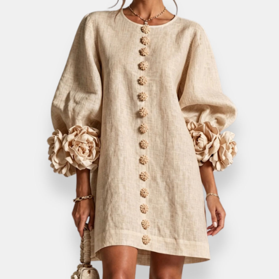 Karen | 3D Flower Button Dress