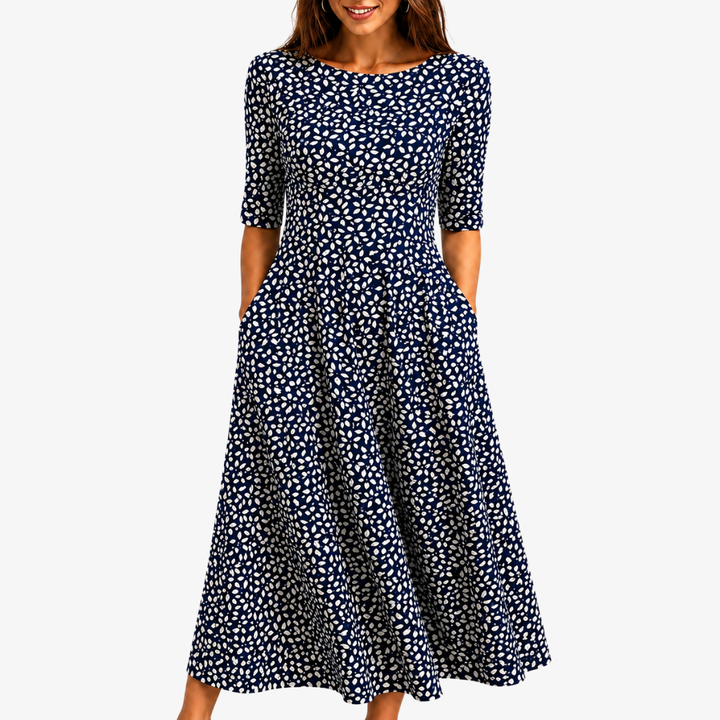 Beatrice | Midnight Floral Maxi Dress with Pockets