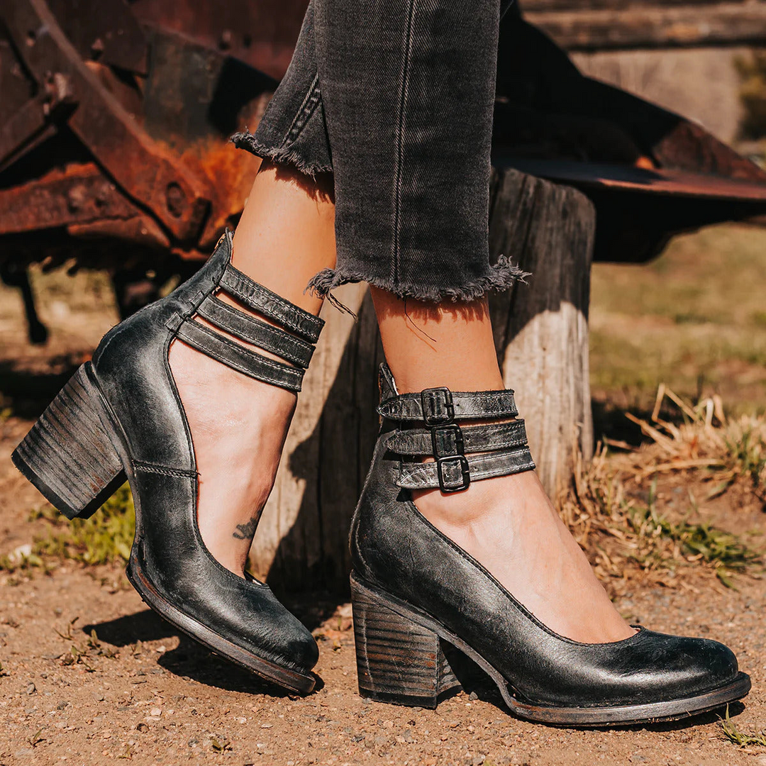 Charlotte | Buckle Block Heels