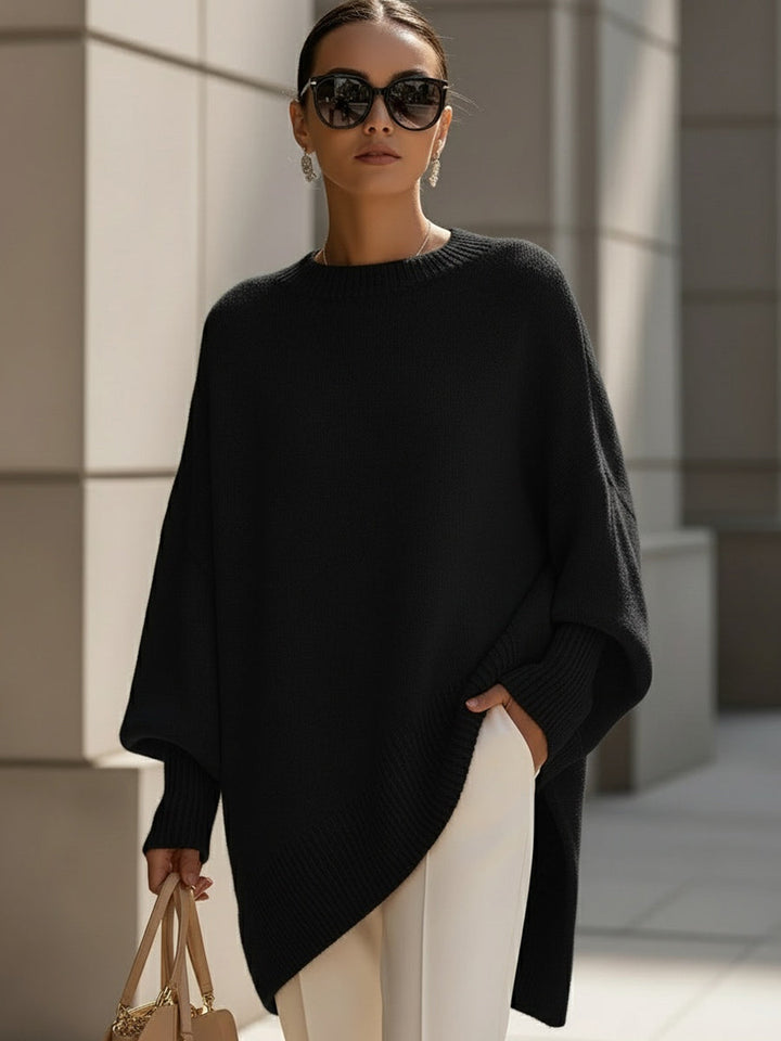 Jennifer | Oversized Sweater with Draping and Wide Neckline