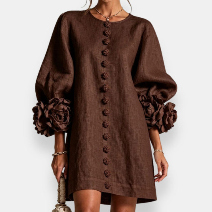 Karen | 3D Flower Button Dress