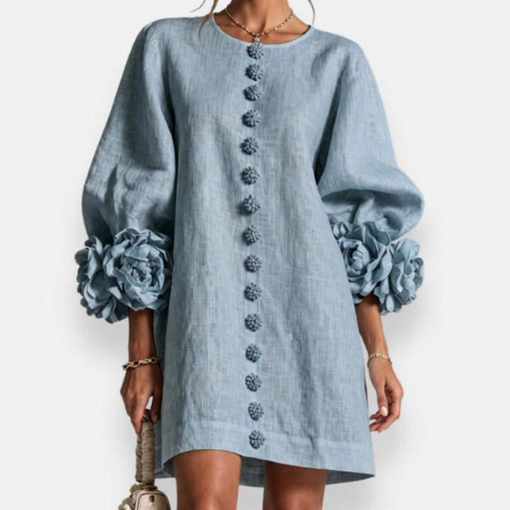 Karen | 3D Flower Button Dress