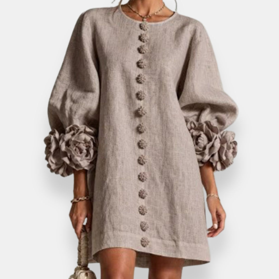Karen | 3D Flower Button Dress