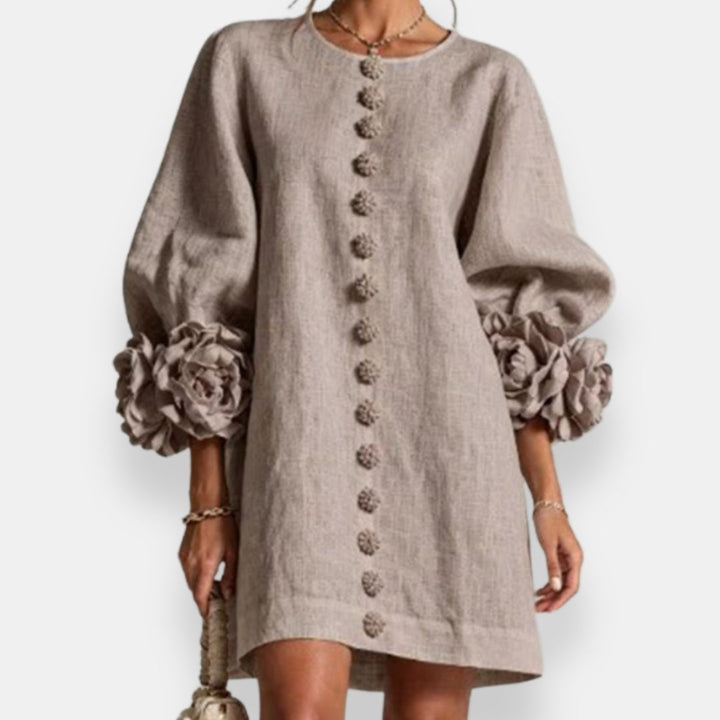 Karen | 3D Flower Button Dress