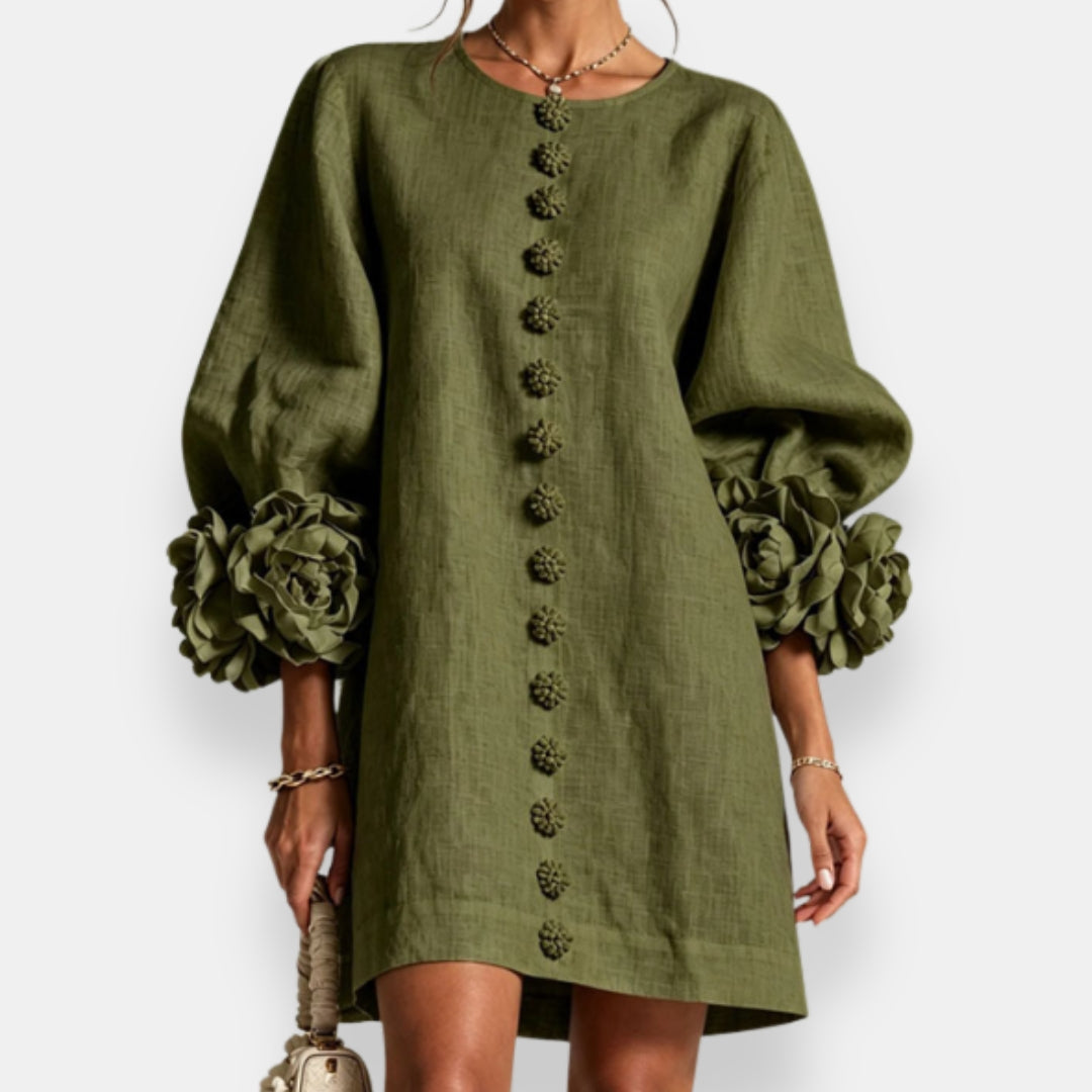 Karen | 3D Flower Button Dress