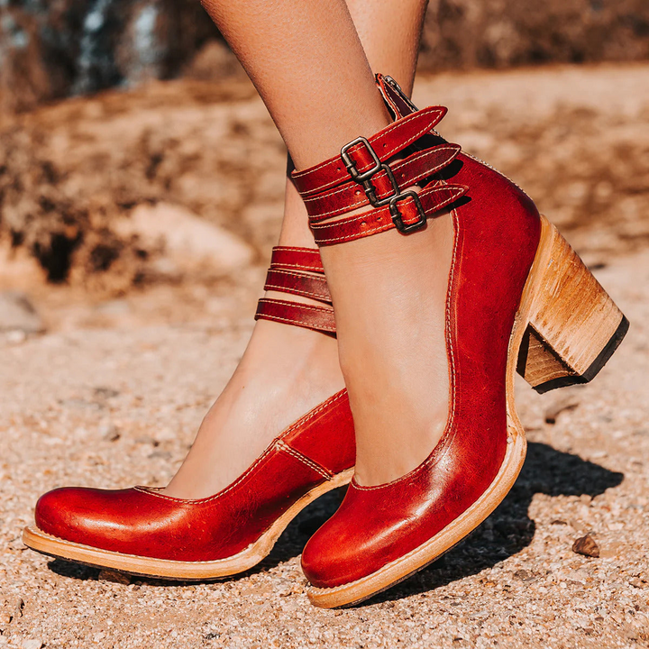 Charlotte | Buckle Block Heels