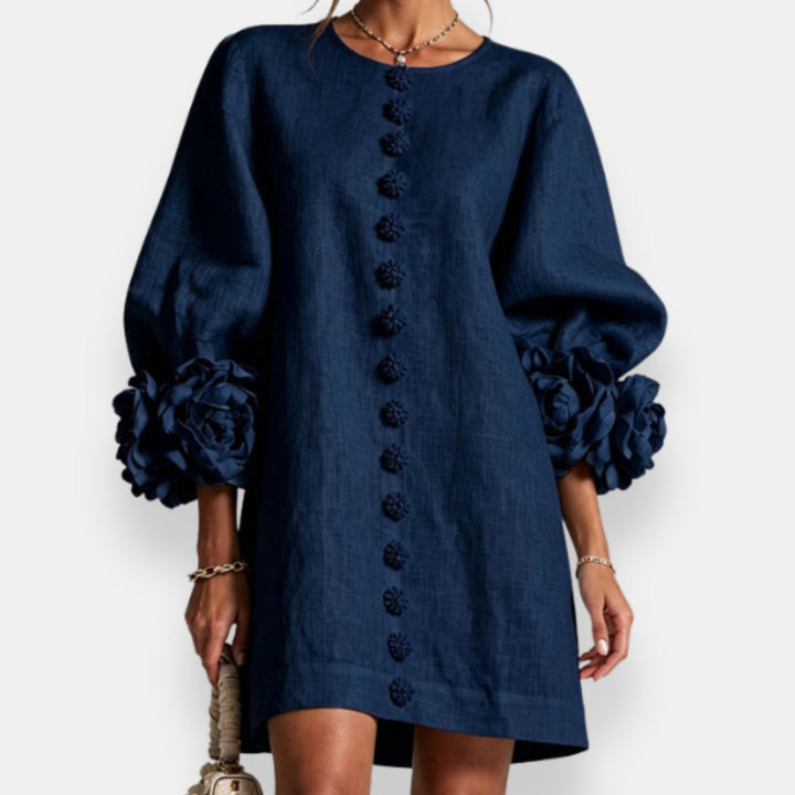 Karen | 3D Flower Button Dress