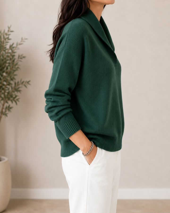 Marlene | Shawl Collar Knit Sweater