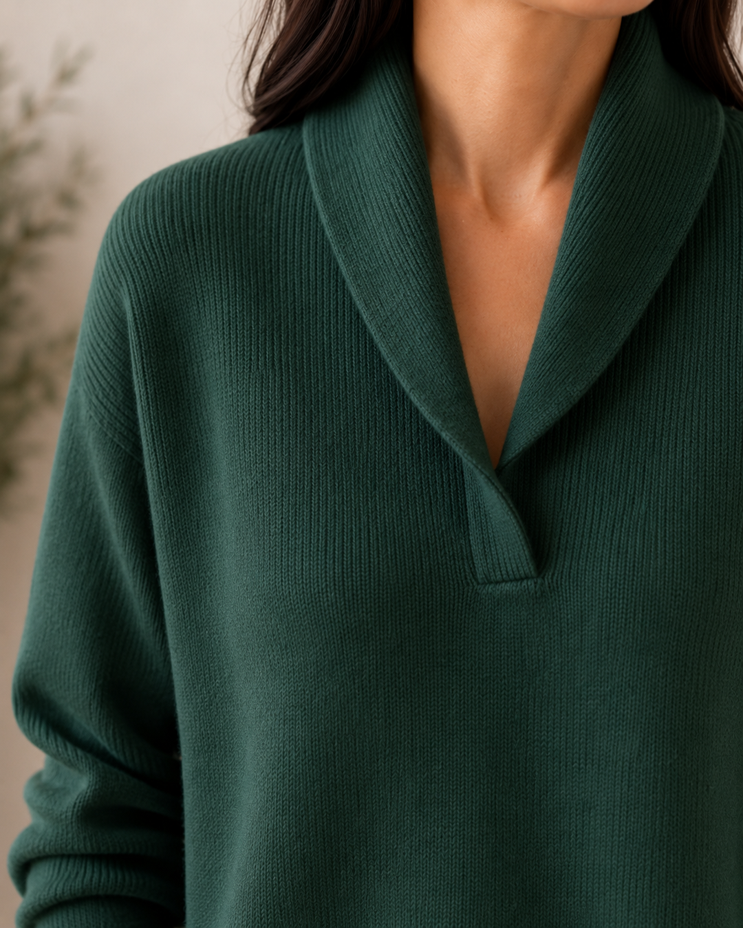 Marlene | Shawl Collar Knit Sweater