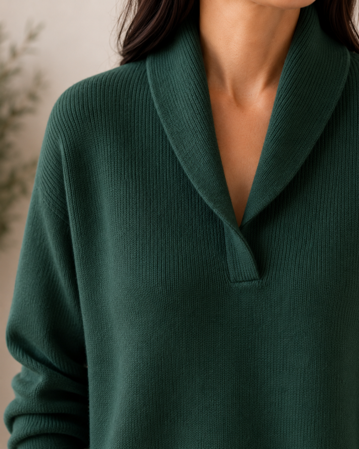 Marlene | Shawl Collar Knit Sweater