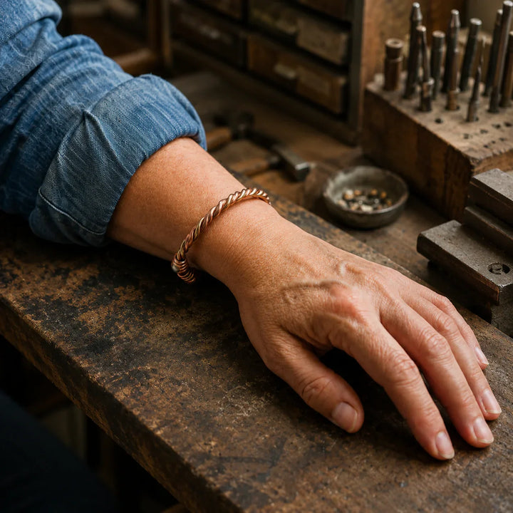 River | Three-Strand Twisted Copper Cuff