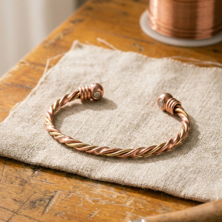 River | Three-Strand Twisted Copper Cuff