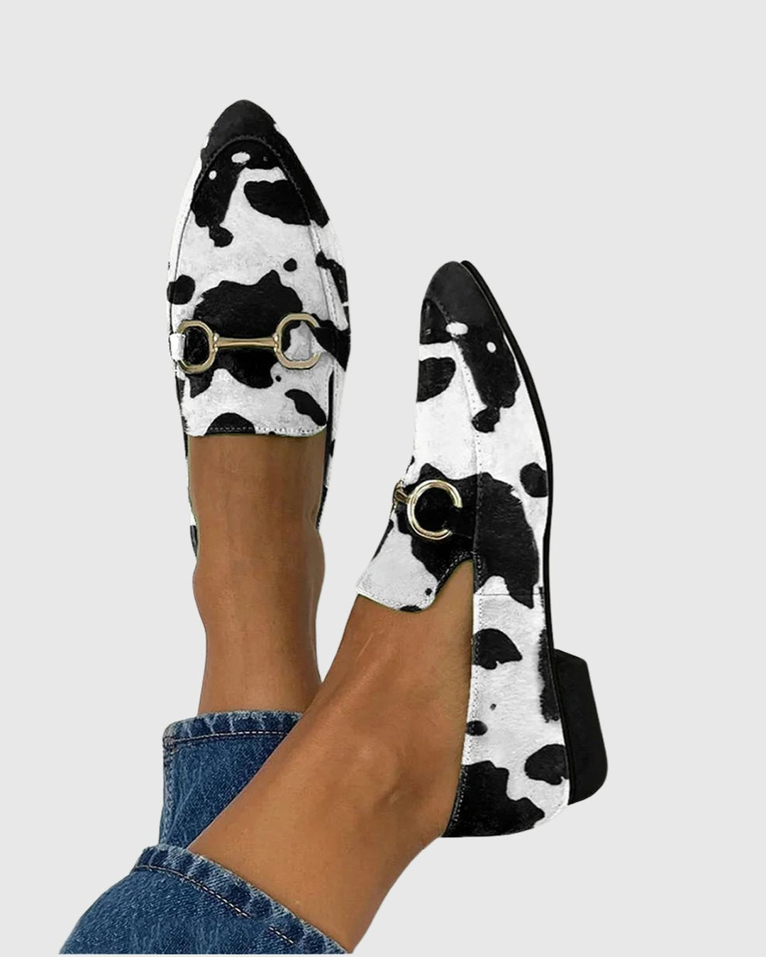 Clementine | Printed Buckle Loafers