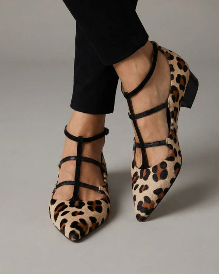 Imogen | Animal Print Strap Pumps