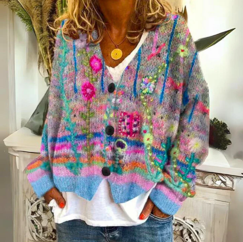 Audrey | Artful Floral Cardigan