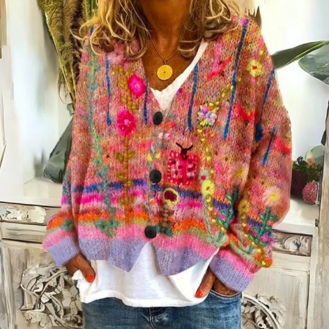 Audrey | Artful Floral Cardigan