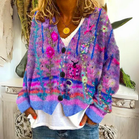 Audrey | Artful Floral Cardigan