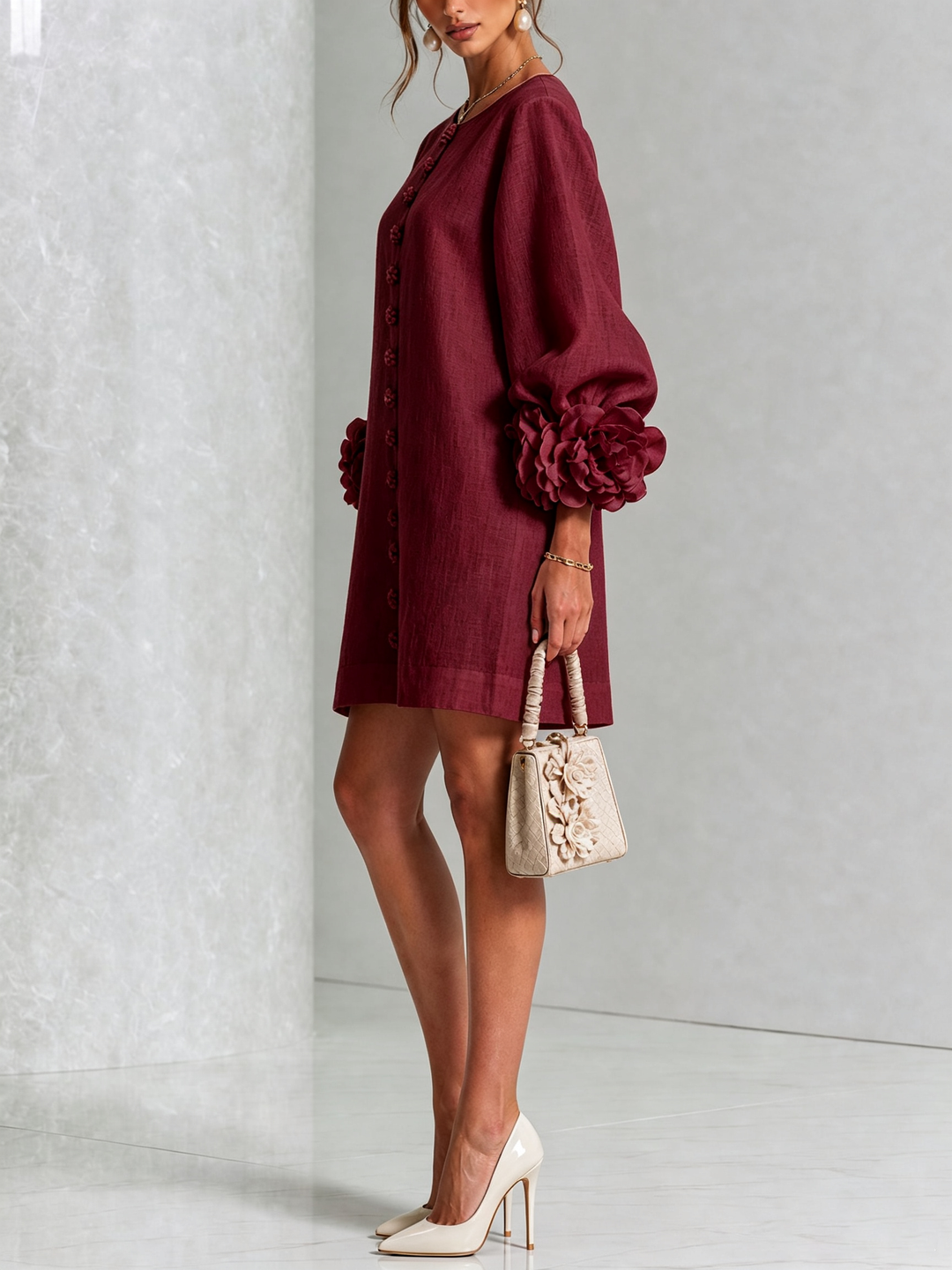 Scarlett | Floral Button Mini Dress