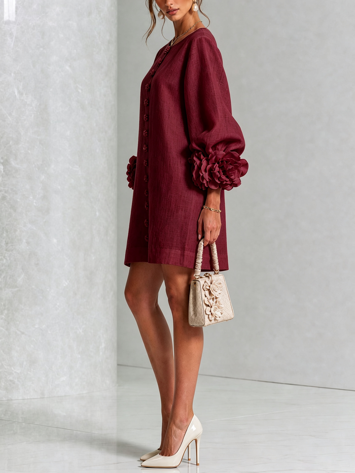 Scarlett | Floral Button Mini Dress