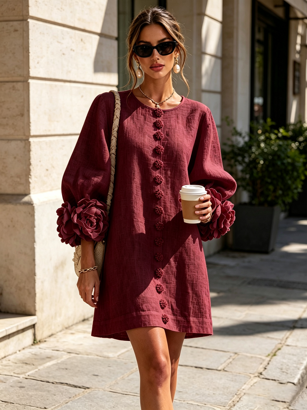 Scarlett | Floral Button Mini Dress