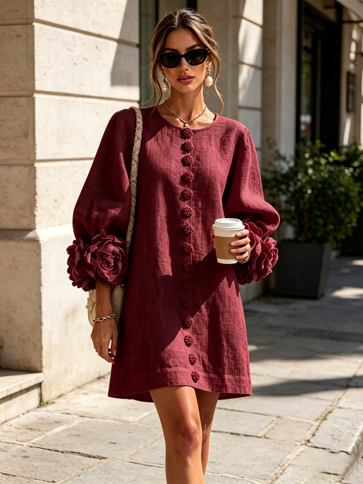 Scarlett | Floral Button Mini Dress