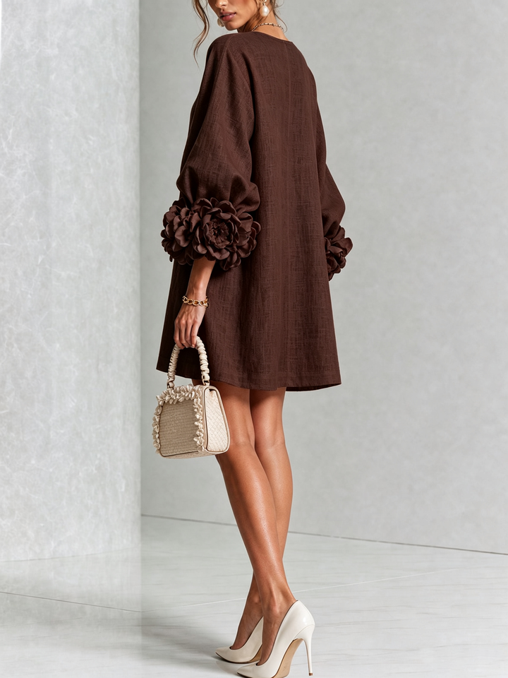 Juliette | Flower Button Mini Dress