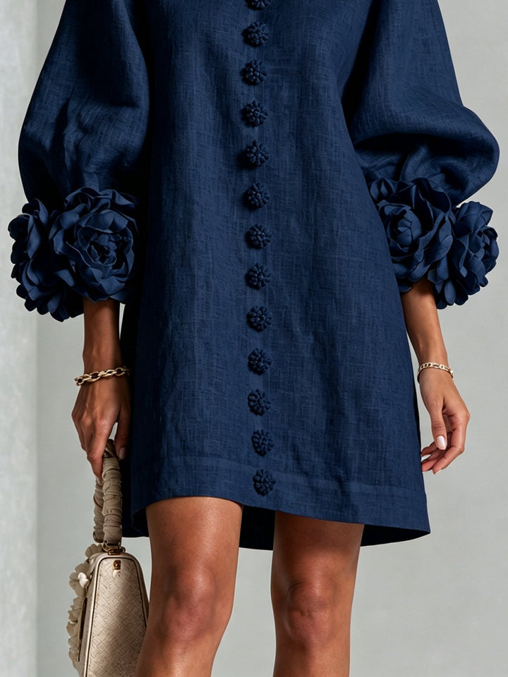 Rosalind | Flower Button Mini Dress