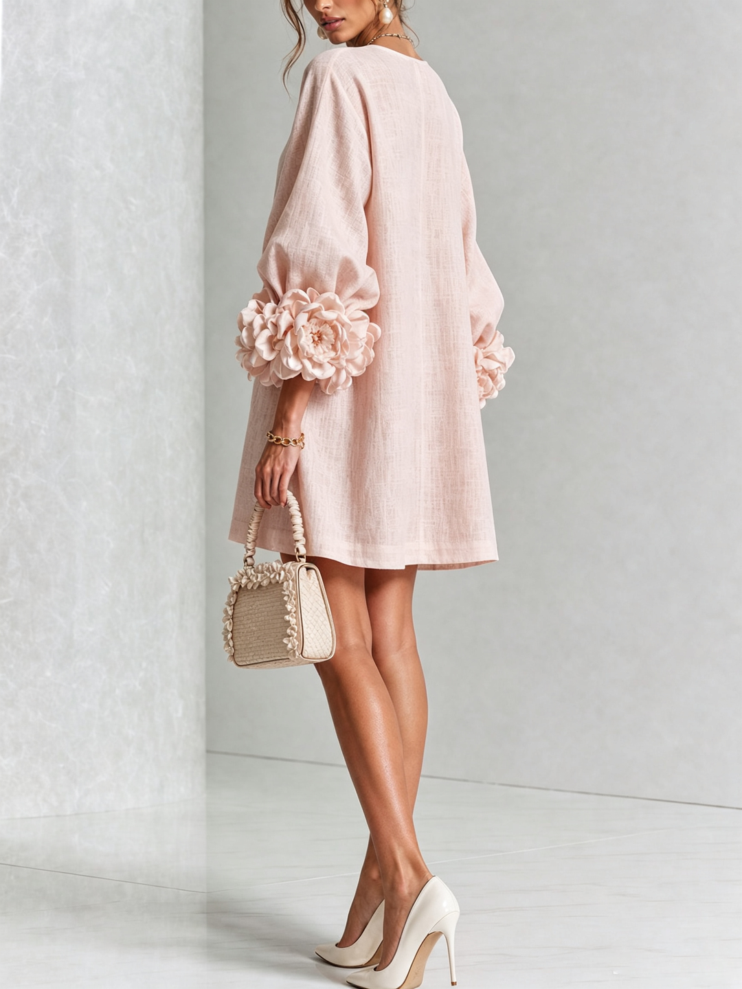 Helena | Flower Button Mini Dress