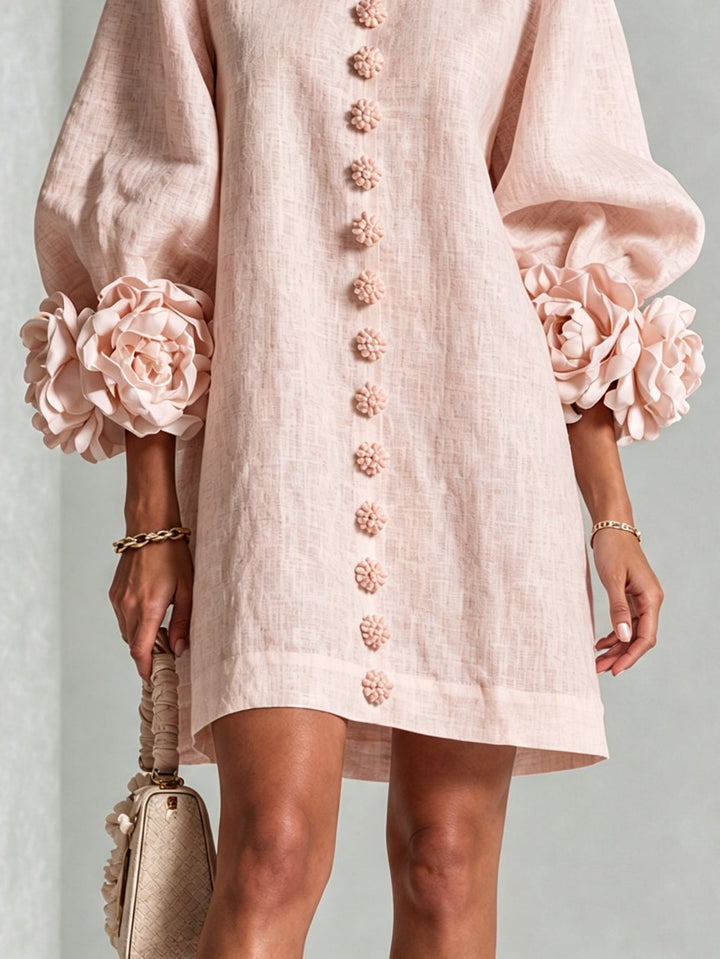 Helena | Flower Button Mini Dress