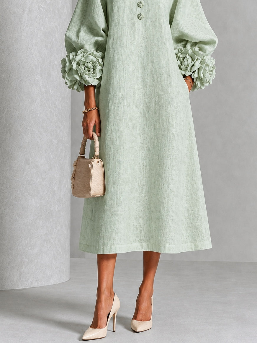 Helena | Floral Button Midi Dress