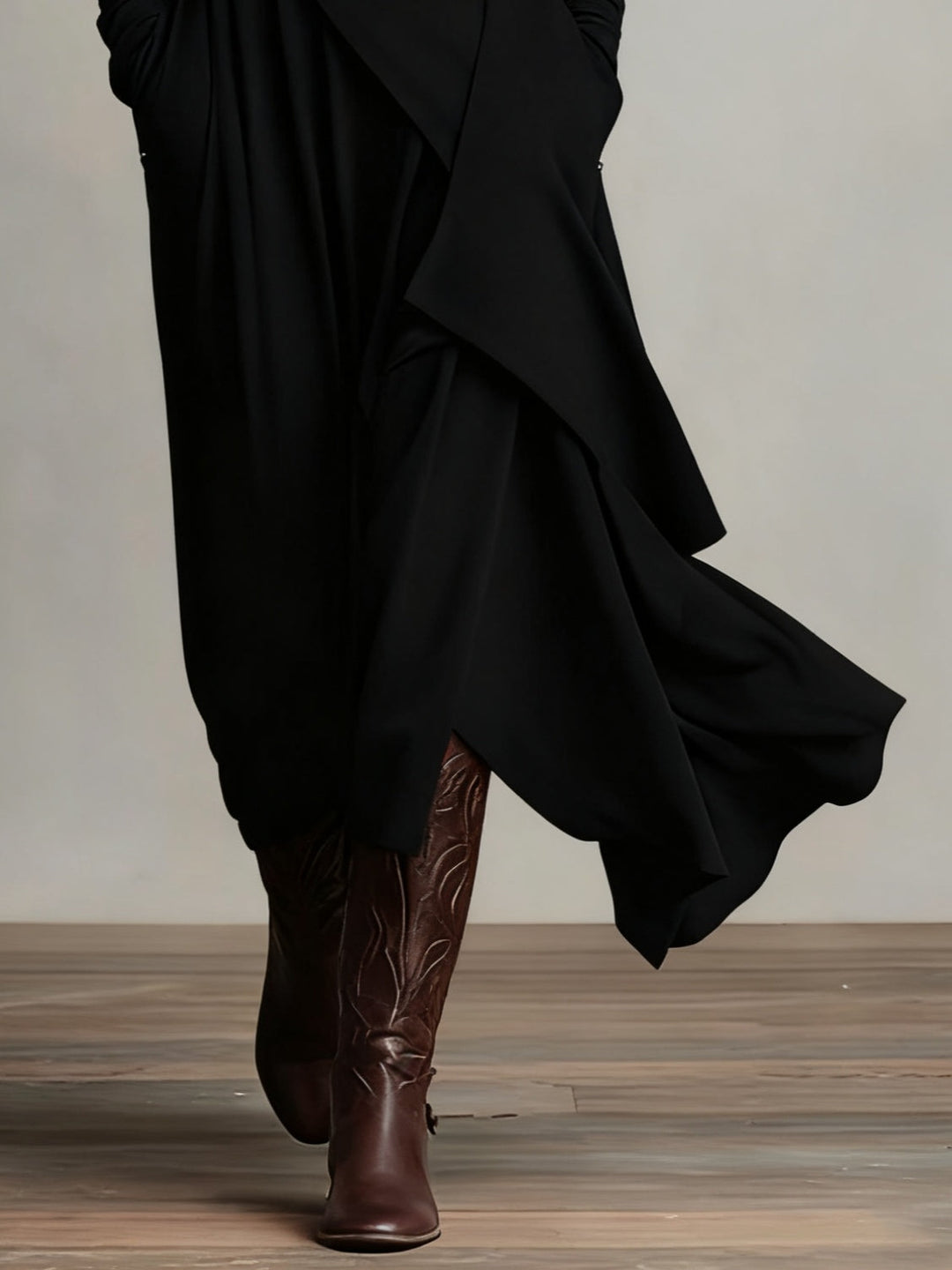 Arielle | Asymmetric Drape Turtleneck Dress