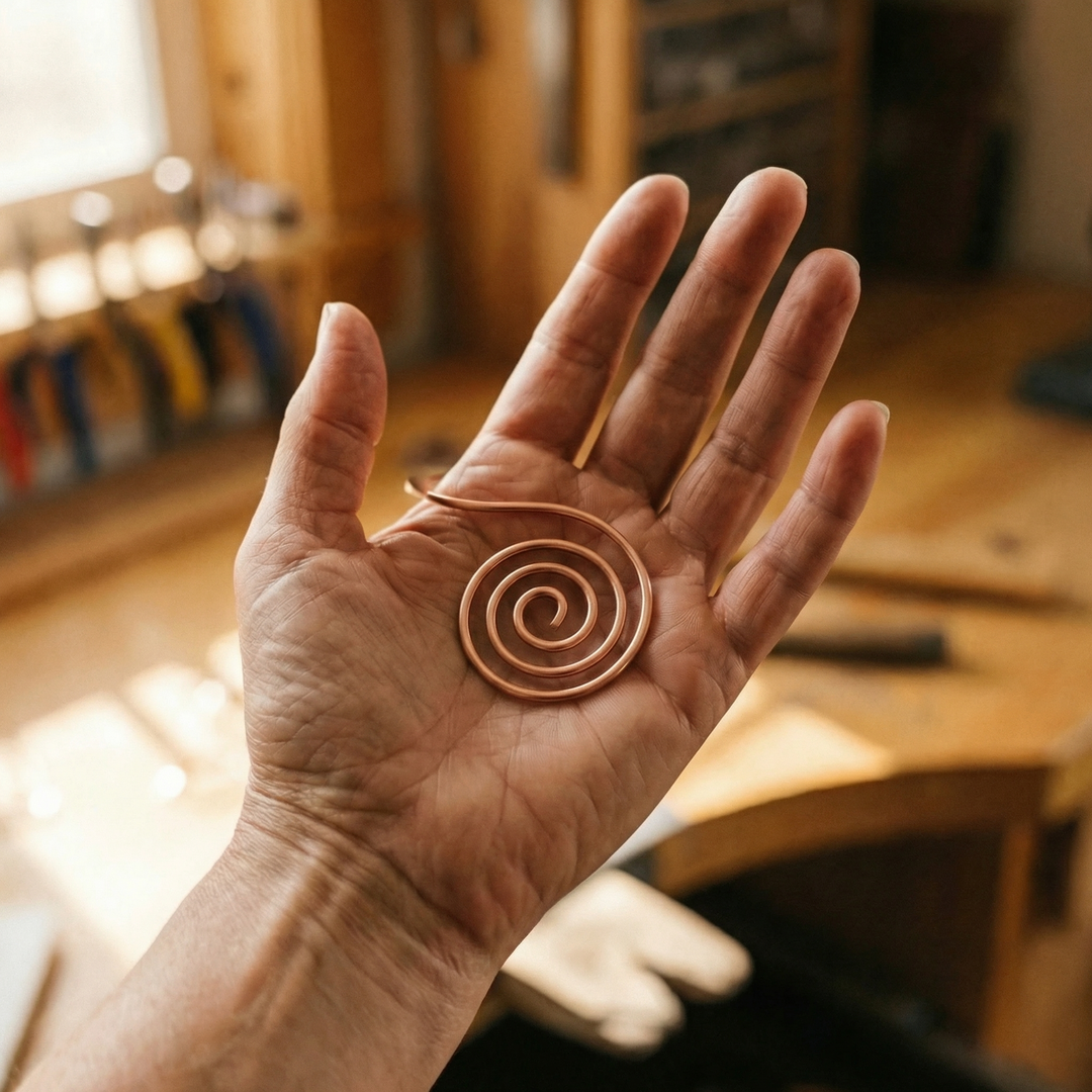 Flow | Spiral Copper Hand Accessory
