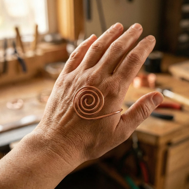 Flow | Spiral Copper Hand Accessory