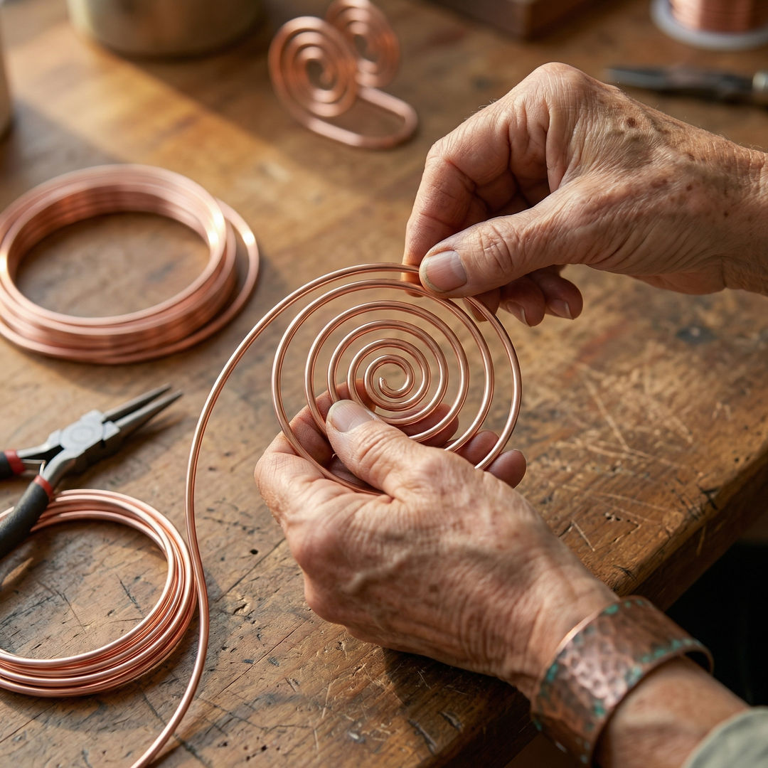 Flow | Spiral Copper Hand Accessory
