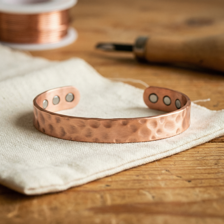 Lodestone | Slim Hammered Copper Bangle
