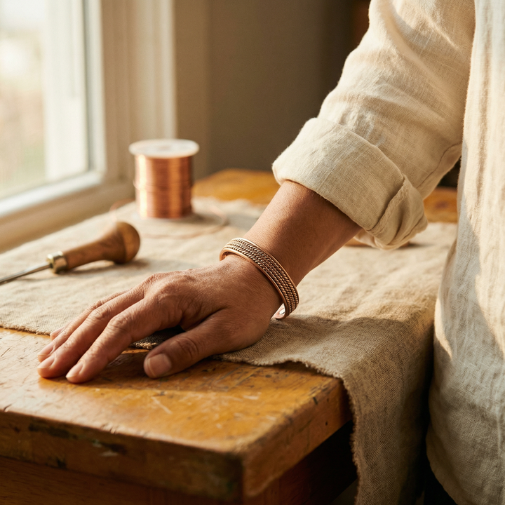Forge | Woven-Pattern Copper Bracelet
