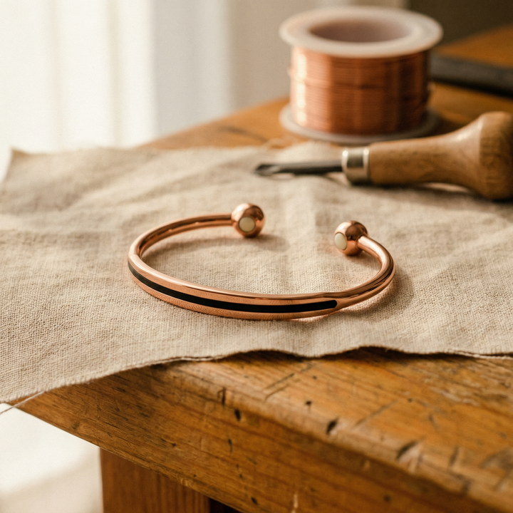Vein | Ball-End Copper Bangle